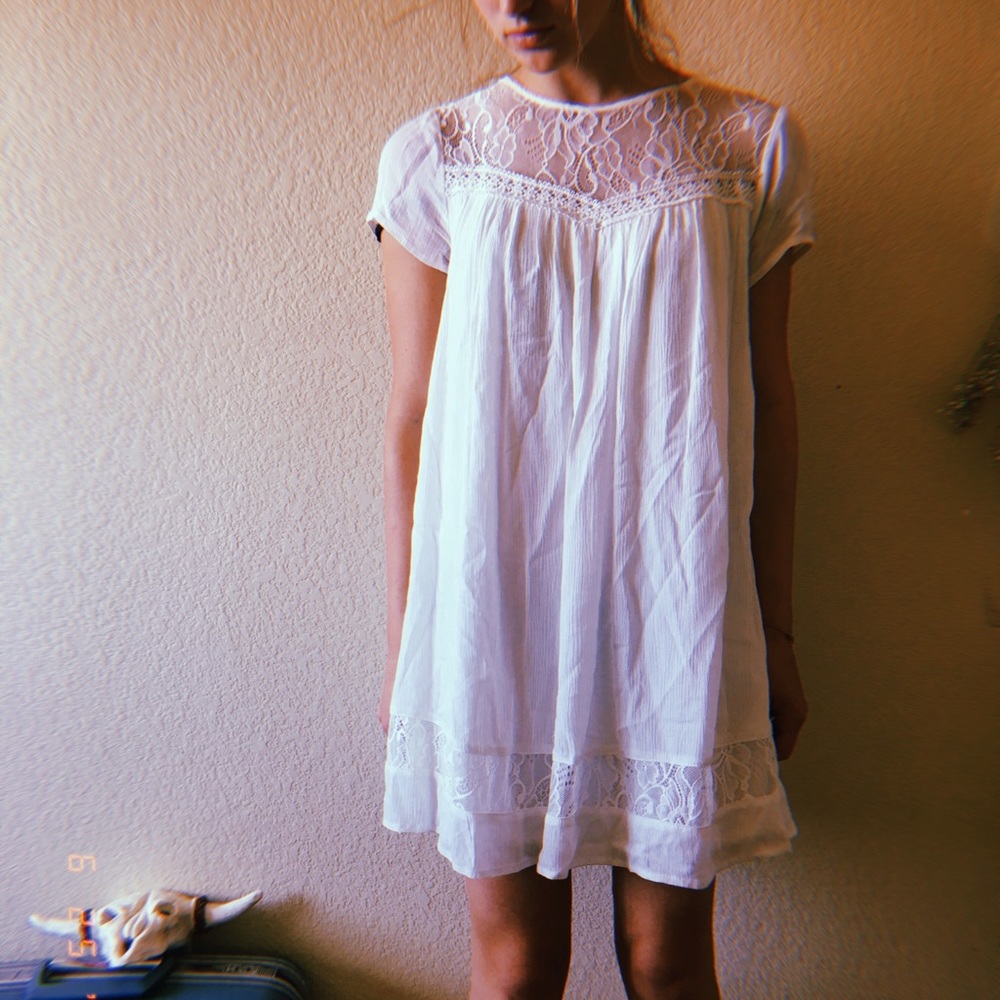 White dress with lace